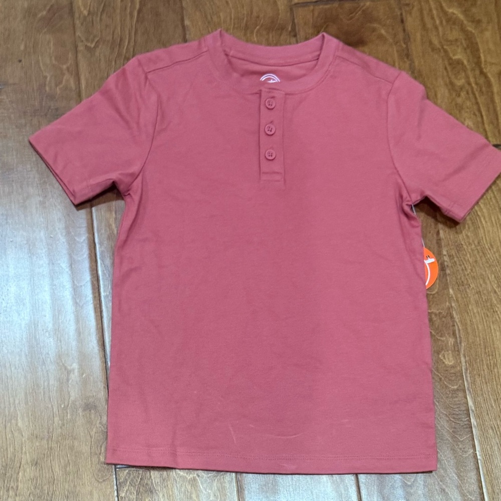 NWT Size Small (6-7) Wonder Nation Orange Henley Shirt
